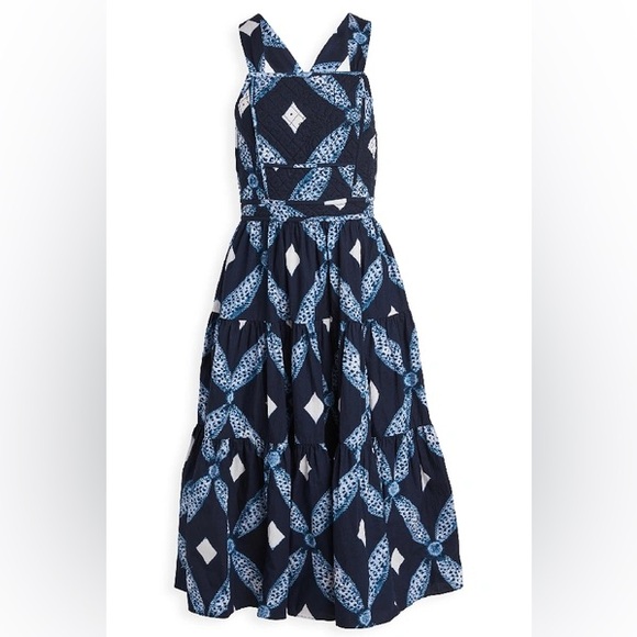 Ulla Johnson Jiya Blue Quilted Midi Dress - Picture 6 of 12